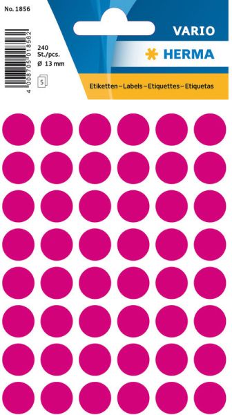 Herma markierungspunkte 13mm 1856 pink 240 stück - Herma-1856-4008705018562
