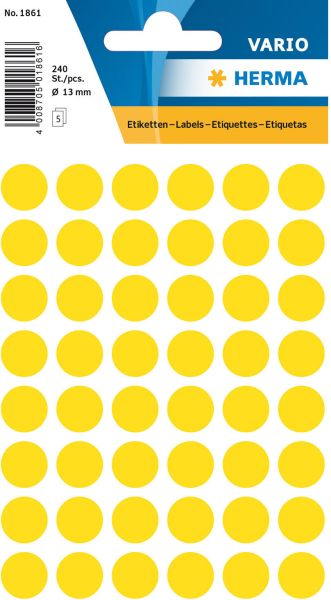 Herma markierungspunkte 13mm 1861 gelb 240 stück - Herma-1861-4008705018616
