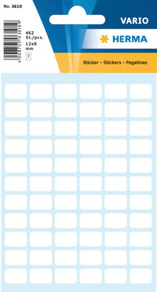 Herma etiketten 8×12mm 3610 weiss 462 stück - Herma-3610-4008705036108