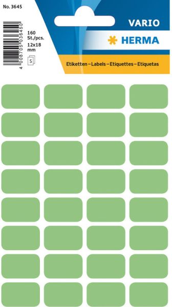Herma etiketten 12×18mm 3645 grün 160 stück - Herma-3645-4008705036450