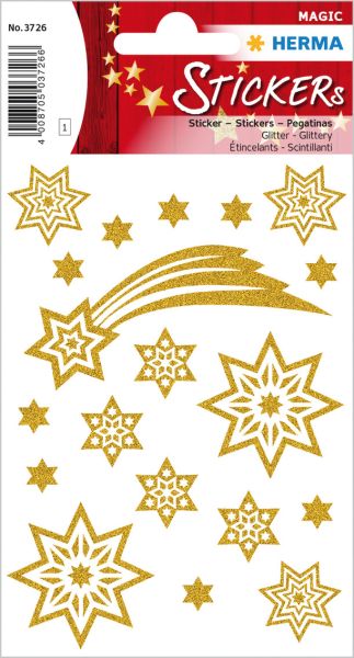 Herma sticker weihnachten 3726 gold 19 stück/1 blatt - Herma-3726-4008705037266