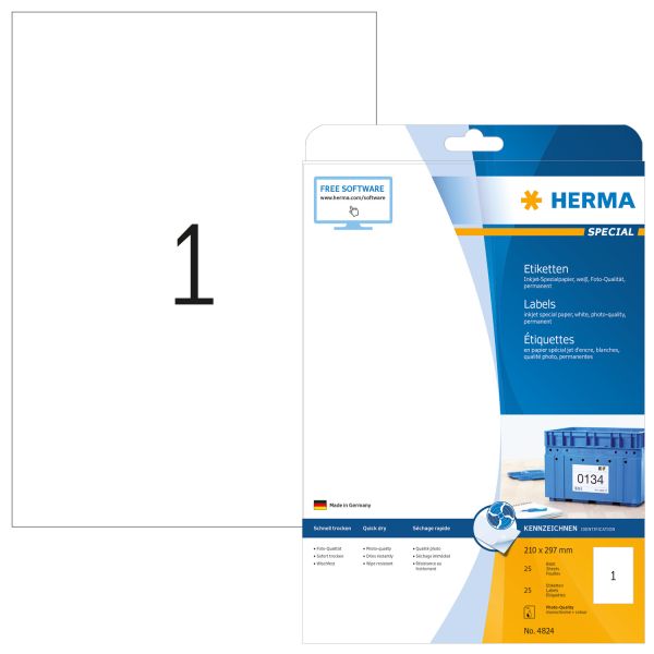 Herma etiketten special a4 4824 weiss 25 stück - Herma-4824-4008705048248