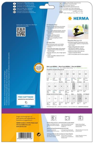 Herma cd-etiketten 116mm 5115 weiss 50 st./25 blatt - Herma-5115-4008705051156-04.jpg