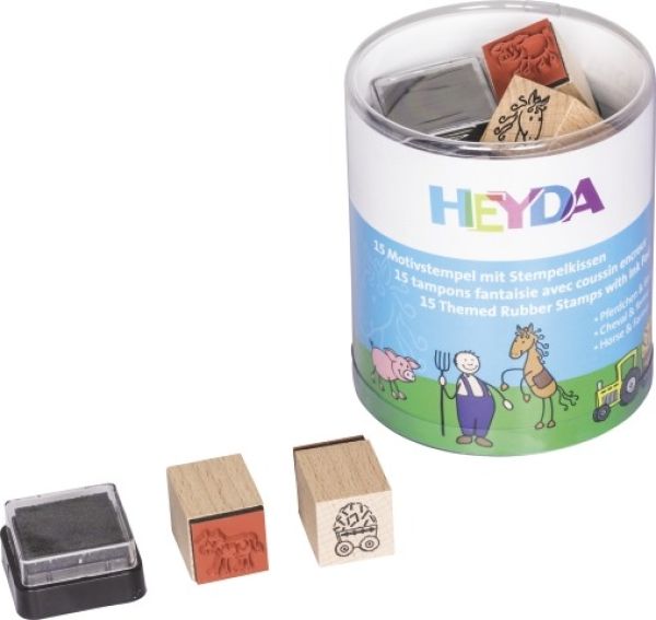 Heyda stempel-dose 204888488 pferde/bauernhof 15 stück - Heyda-204888488-4005329079405