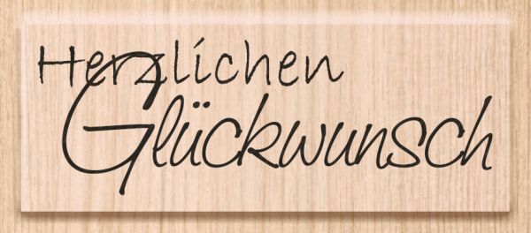 Heyda stempel glückwunsch 6.5x2.3cm 211800305 holz matt - Heyda-211800305-4011643845534