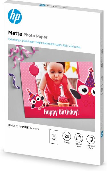 Hp hp matte photo paper 10x15cm 7hf70a inkjet, 180g 25 blatt - Hp-7hf70a-0193905314706-02.jpg