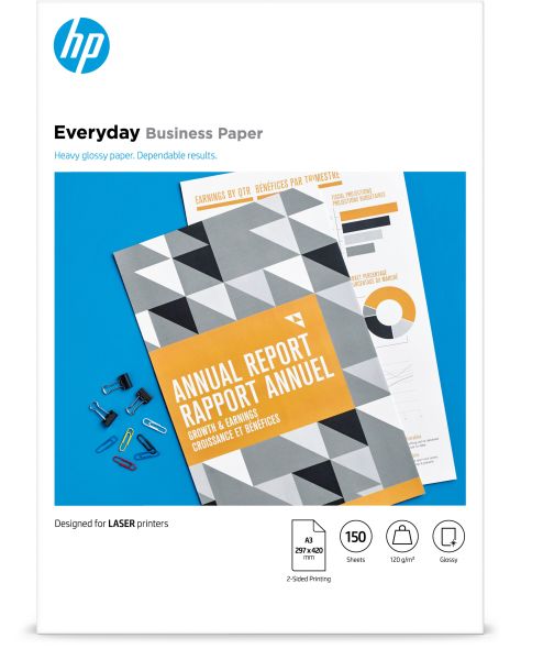 Hp everyday fsc paper a3 7mv81a laser glossy 120g 150 blatt - Hp-7mv81a-0193905504893