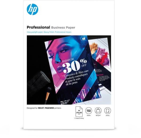 Hp professional fsc paper a3 7mv84a multiuse glossy 180g 150 b. - Hp-7mv84a-0193905504923