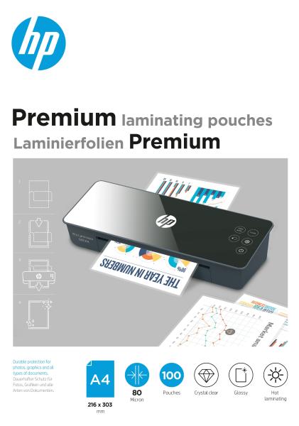 Hp laminiertaschen premium 9123 a4, 80 mic - Hp-9123-4030152091232