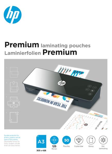 Hp laminiertaschen 9127 premium, a3, 125 mic - Hp-9127-4030152091270