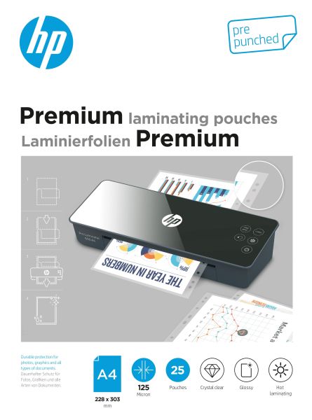 Hp laminiertaschen b a4, vorgestanzt, 120 mic - Hp-b-4030152091225