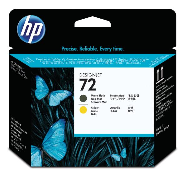 Hp druckkopf 72 schwarz matt/gelb c9384a designjet t1100 - Hp-c9384a-0808736779623
