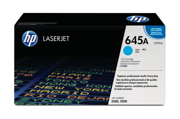 Hp toner-modul 645a cyan c9731a color laserjet 5500 12'000 s. - Hp-c9731a-0088698445419