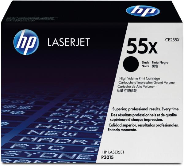 Hp toner-modul 55x schwarz ce255x laserjet p3015 12'500 seiten - Hp-ce255x-0884420133704