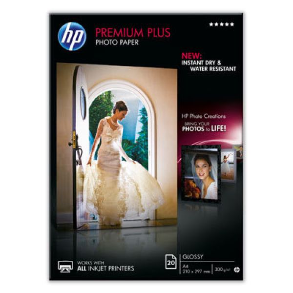 Hp premium plus photo paper a4 cr672a inkjet 300g, glossy 20 blatt - Hp-cr672a-0886111138876