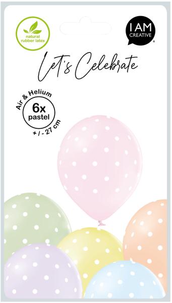 I am creative ballons kleine punkte 27cm 1000-1056 pastell 6 stück - I-am-creative-1000-1056-7611983246823