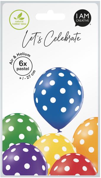 I am creative ballons grosse punkte 27cm 1000-1057 mix 6 stück - I-am-creative-1000-1057-7611983246830