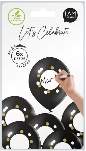 I am creative ballons diy beschriften 27cm 1000-1069 schwarz 6 stück - I-am-creative-1000-1069-7611983246953
