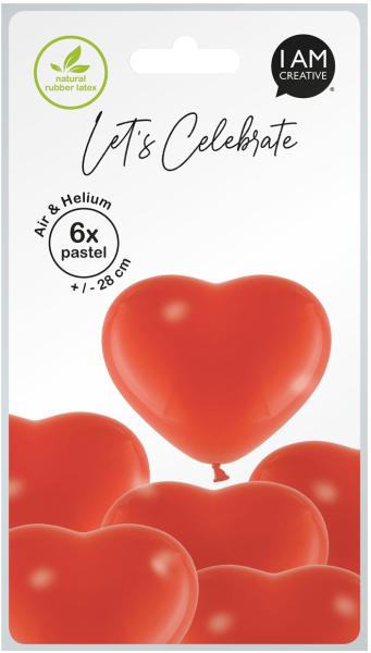 I am creative ballons herz 27cm 1000-1073 rot 6 stück - I-am-creative-1000-1073-7611983246991