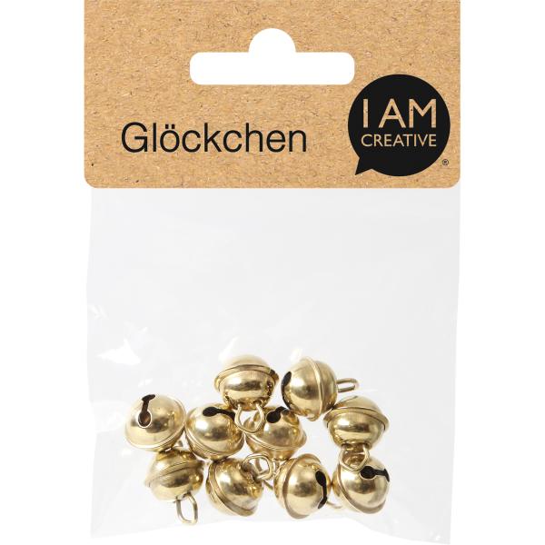 I am creative glöckchen 11mm 1521.11 gold, mit Öse 10 stück - I-am-creative-152111-7613194208850