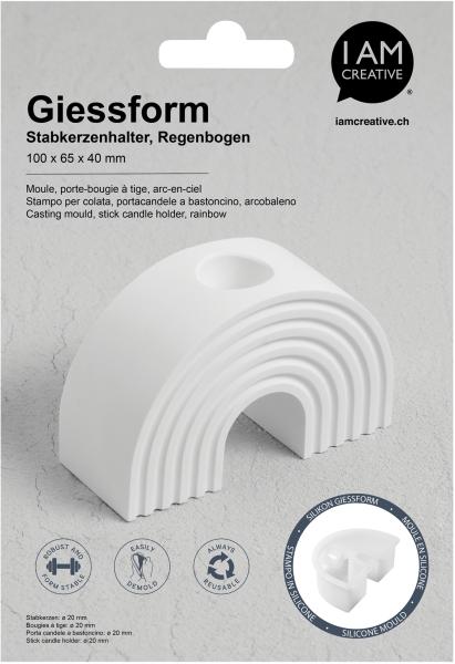 I am creative silikon giessform 1704.23 kerzenhalter regenbogen - I-am-creative-170423-7611983250523