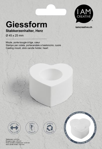 I am creative silikon giessform 1704.25 kerzenhalter herz - I-am-creative-170425-7611983250547