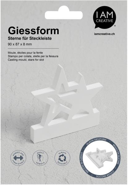 I am creative silikon giessform 1704.34 sterne für steckleiste - I-am-creative-170434-7611983250622