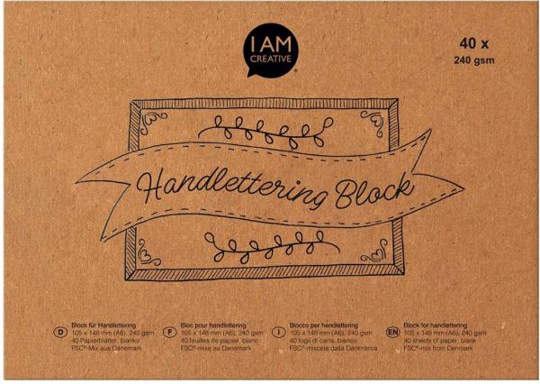 I am creative handletteringblock a6 216900 weiss 40 blatt - I-am-creative-216900-7611983218646