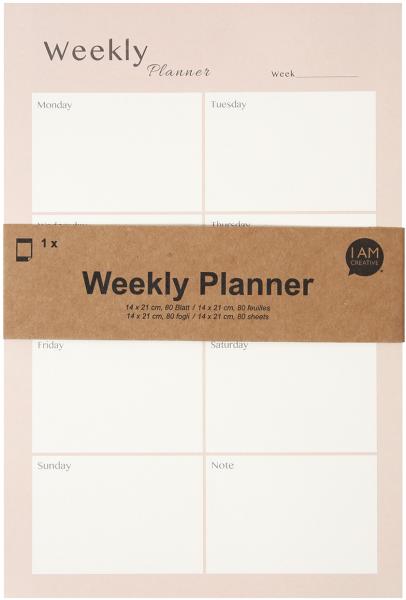 I am creative wochenplaner 14x21cm 4005.26 rosa 80 blatt - I-am-creative-400526-7611983212002