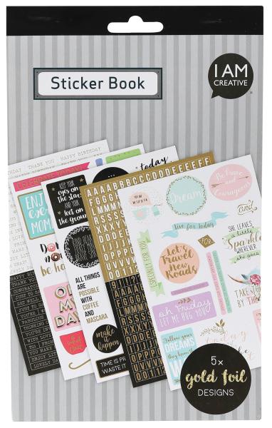 I am creative stickerbook 4087.473 sprüche, 5 blatt - I-am-creative-4087473-7611983170821