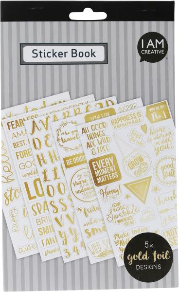 I am creative stickerbook 4087.474 goldfolie klar, 5 blatt - I-am-creative-4087474-7611983170838