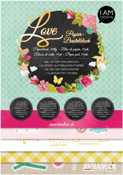 I am creative papier bastelblock 4087.597 love a4 - I-am-creative-4087597-7611983201501