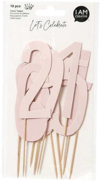 I am creative torten topper,zahl,rosa,13cm 6010.942 10 stück - I-am-creative-6010942-7611983208586