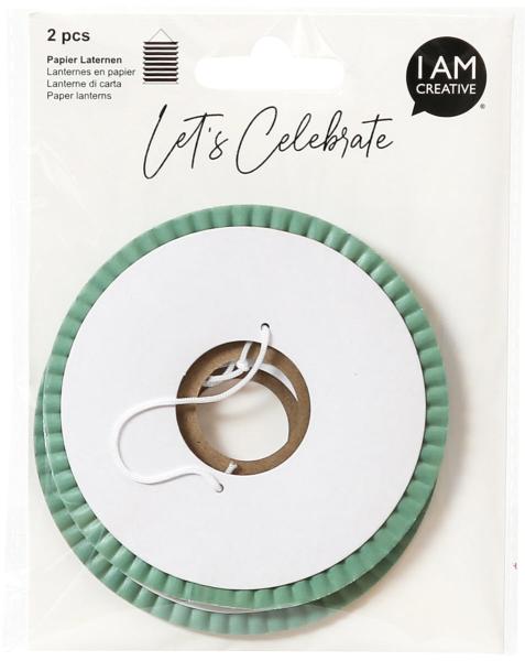I am creative papier laterne, mint, 10cm 6010.969 2 stück - I-am-creative-6010969-7611983208425