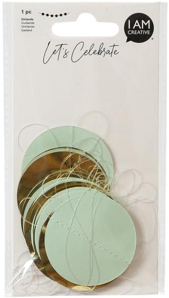 I am creative girlande, punkte, 3m 6010.972 mint, gold - I-am-creative-6010972-7611983208449