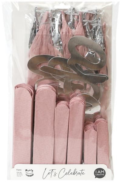 I am creative party set, rosa, silber 6010.982 8 stück - I-am-creative-6010982-7611983208555