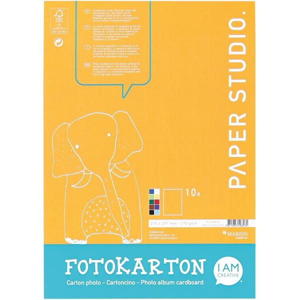I am creative fotokarton-block a4 82000.02 270g, assortiert 10 blatt - I-am-creative-8200002-7611983198535