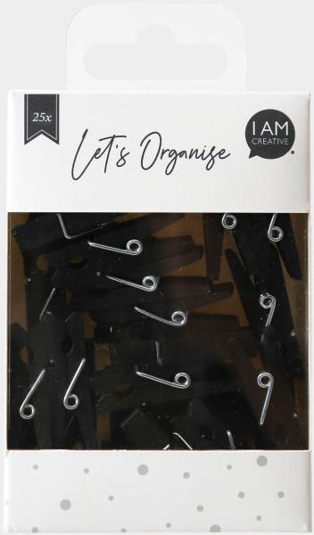 I am creative holzklammern let`s organize maa4035.22 schwarz,35mm, fsc 25 stück - I-am-creative-maa403522-7611983211814