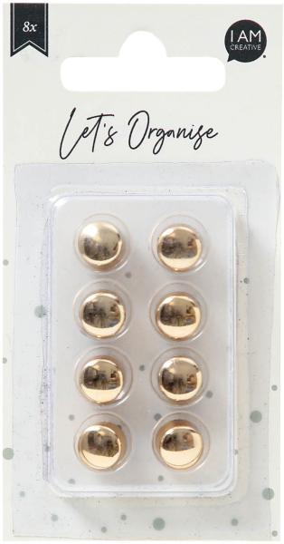 I am creative dekomagnet let`s organize maa4035.39 gold, rund 8 stück - I-am-creative-maa403539-7611983215362