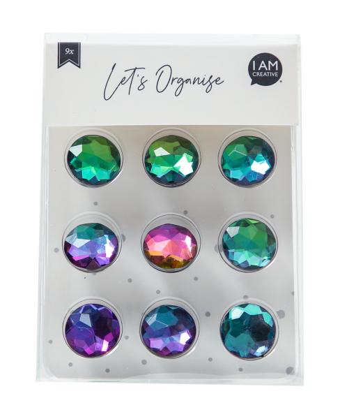 I am creative magnet juwel let`s organize maa4035.56 acrylglas, bunt 9 stück - I-am-creative-maa403556-7611983215539