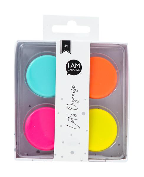 I am creative magnet button let`s organize maa4035.63 bunt, 32mm 4 stück - I-am-creative-maa403563-7611983215607