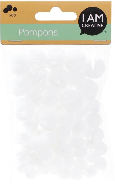 I am creative pompons set 10-20mm maa4111.10 weiss, 60 stück - I-am-creative-maa411110-7611983155781