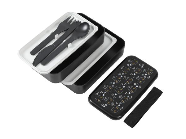 I-drink lunchbox cat black id7002 mit trennwand und besteck - I-drink-id7002-8059037076429