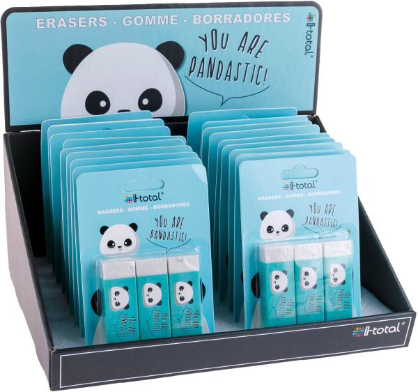 I-total radiergummi panda xl1804 3 pcs. 2.2x1.2x6.2cm - I-total-xl1804-8052877049981
