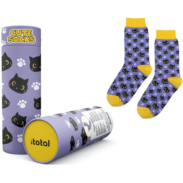 I-total socken, black cat xl2822 violett - I-total-xl2822-8059037079345