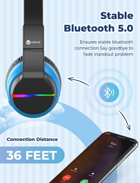 Iclever headphones kids bt led c03-1702n-10 74/85/94 db, 55h black - Iclever-c03-1702n-10-6934911798388-05.jpg