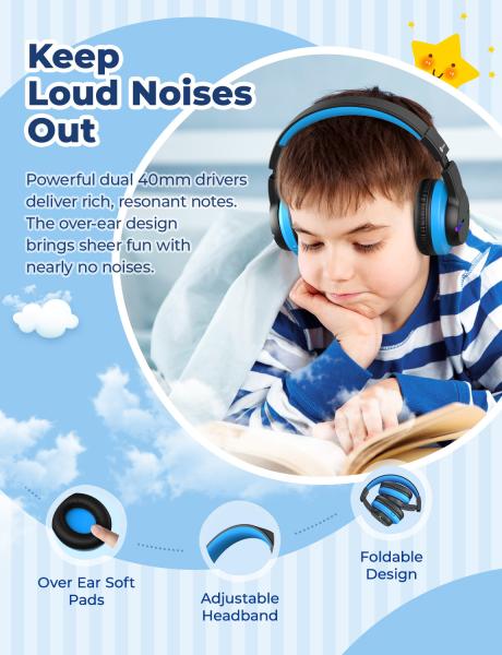 Iclever headphones kids bt led c03-1702n-10 74/85/94 db, 55h black - Iclever-c03-1702n-10-6934911798388-06.jpg