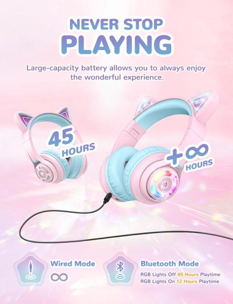 Iclever headphones kids cat c04-2083n-14 74/85/94 db, 50h pink - Iclever-c04-2083n-14-6934911797657-04.jpg