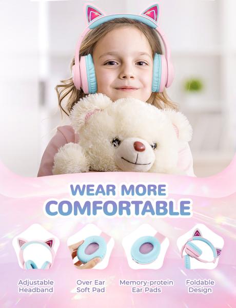 Iclever headphones kids cat c04-2083n-14 74/85/94 db, 50h pink - Iclever-c04-2083n-14-6934911797657-06.jpg