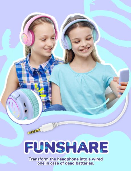 Iclever headphones kids bt & cable led c10-2083n-02 74/85/94 db, 43h purple - Iclever-c10-2083n-02-6972312835721-06.jpg